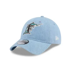 Fashion Miami Marlins Washed Denim 9TWENTY Adjustable Hat - KTGCaps - Baseball caps for various teams, purchased online at a discount