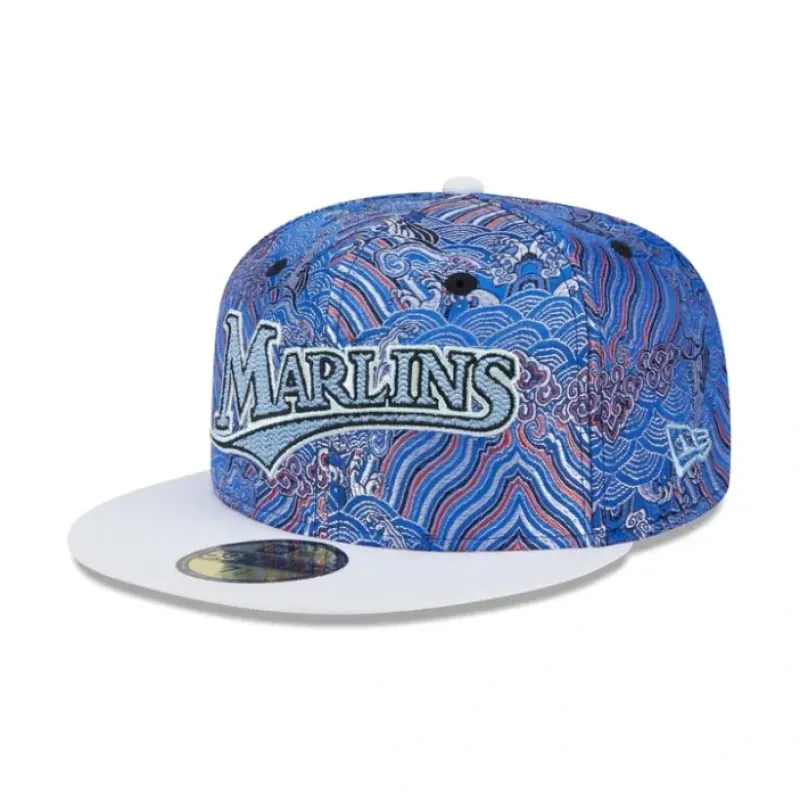 Cheap Miami Marlins Wave Fill 59FIFTY Fitted Hat - KTGCaps - Baseball caps for various teams, purchased online at a discount