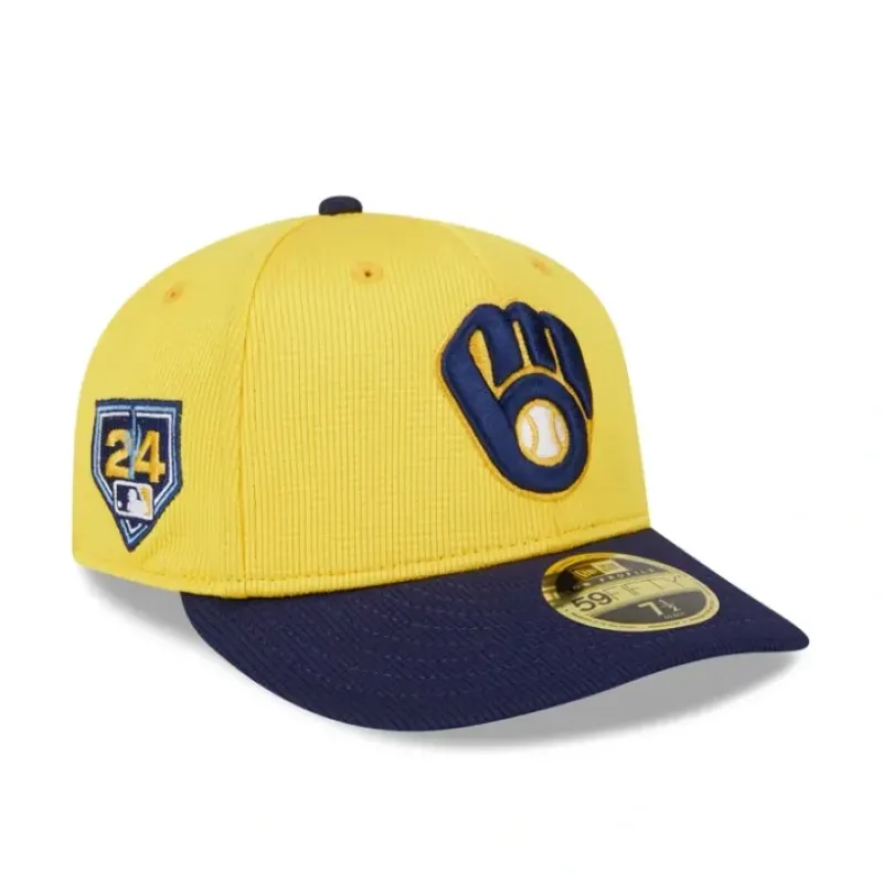 Hot Milwaukee Brewers 2024 Spring Training Low Profile 59FIFTY Fitted Hat - KTGCaps - Baseball caps for various teams, purchased online at a discount