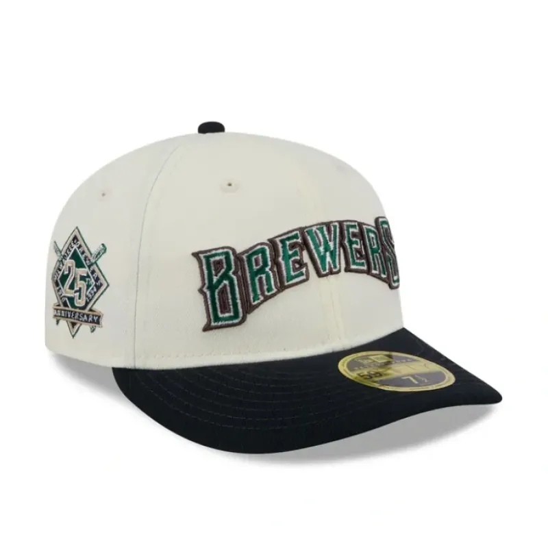 Hot Milwaukee Brewers Forest Visor Retro Crown 59FIFTY Fitted Hat - KTGCaps - Baseball caps for various teams, purchased online at a discount