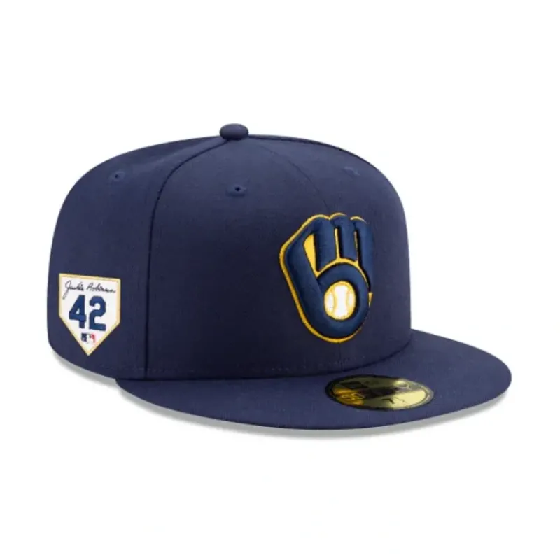 Best Milwaukee Brewers Jackie Robinson Day 2024 59FIFTY Fitted Hat - KTGCaps - Baseball caps for various teams, purchased online at a discount
