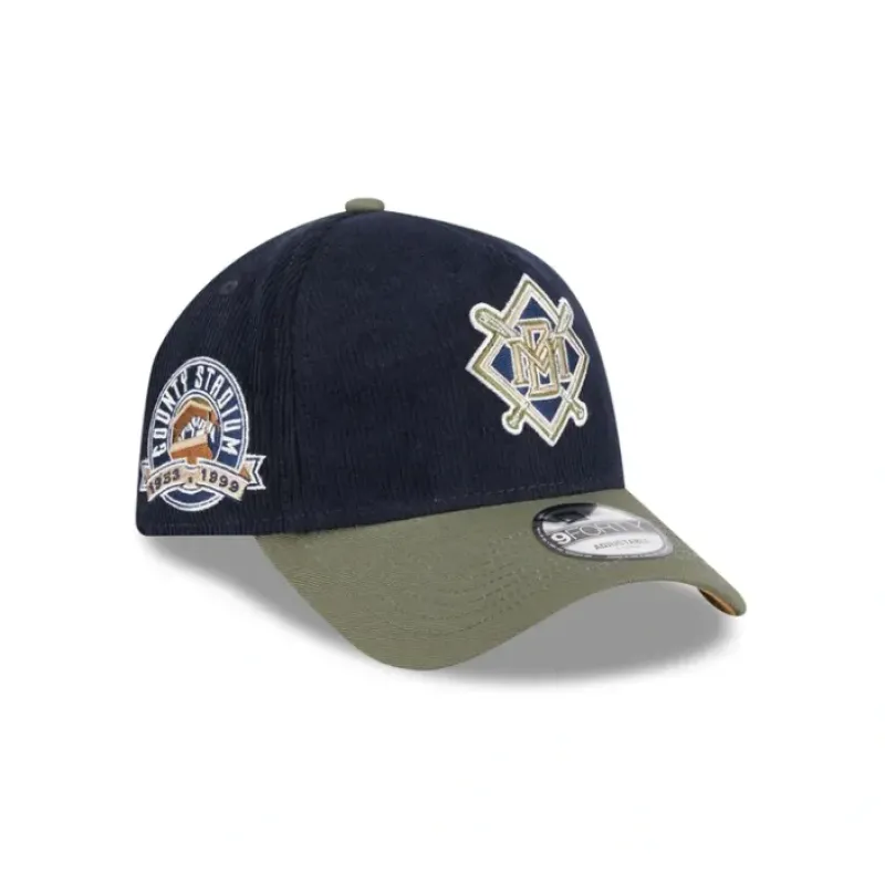 Best Sale Milwaukee Brewers Navy 9FORTY AFrame Snapback Hat - KTGCaps - Baseball caps for various teams, purchased online at a discount