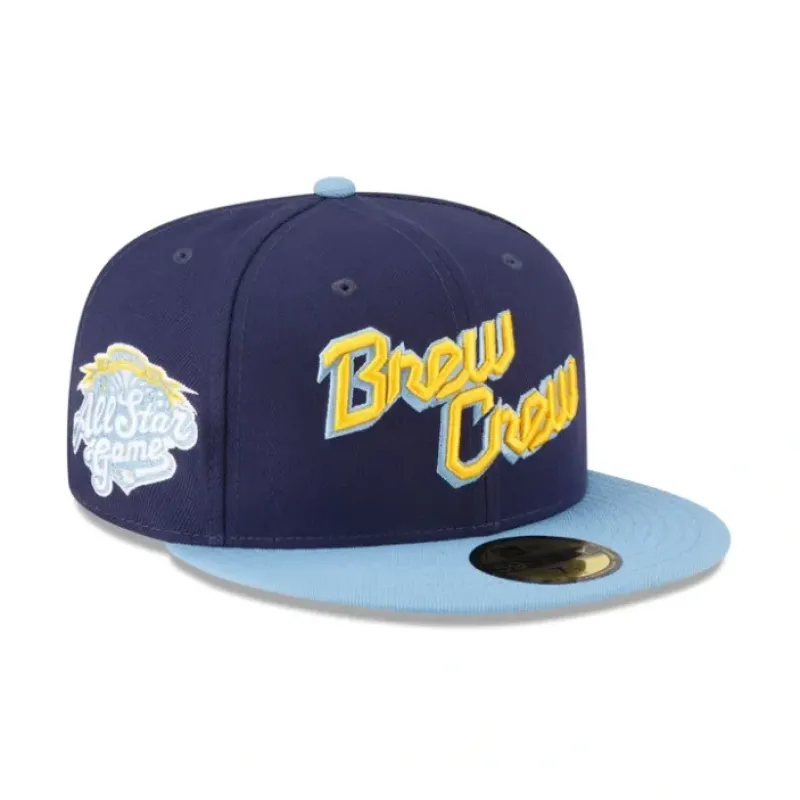 Flash Sale Milwaukee Brewers Team 59FIFTY Fitted Hat - KTGCaps - Baseball caps for various teams, purchased online at a discount