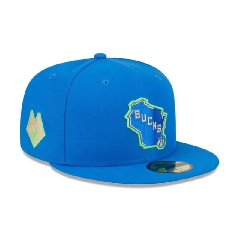 Hot Milwaukee Bucks 2023 City Edition Alt 59FIFTY Fitted Hat - KTGCaps - Baseball caps for various teams, purchased online at a discount