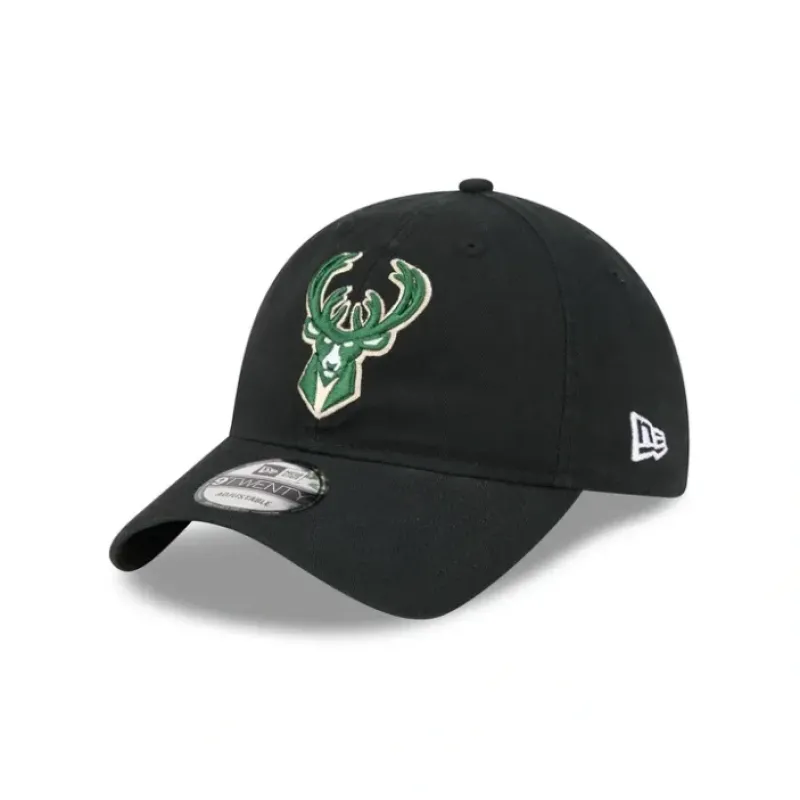Store Milwaukee Bucks Black 9TWENTY Adjustable Hat - KTGCaps - Baseball caps for various teams, purchased online at a discount