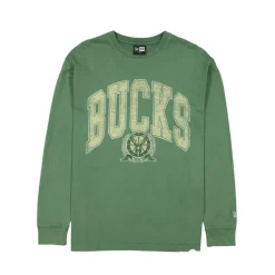 Fashion Milwaukee Bucks Oversized Essentials Long Sleeve TShirt - KTGCaps - Baseball caps for various teams, purchased online at a discount