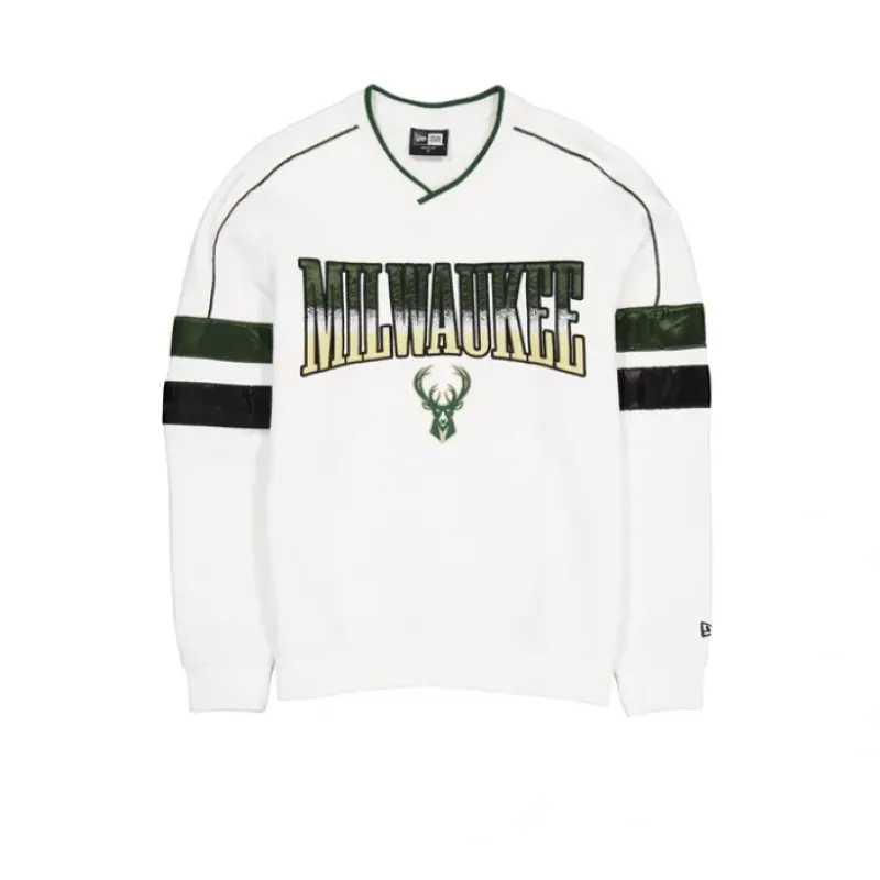 Cheap Milwaukee Bucks Sport Classics White Crewneck - KTGCaps - Baseball caps for various teams, purchased online at a discount