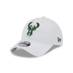 Flash Sale Milwaukee Bucks White 9TWENTY Adjustable Hat - KTGCaps - Baseball caps for various teams, purchased online at a discount