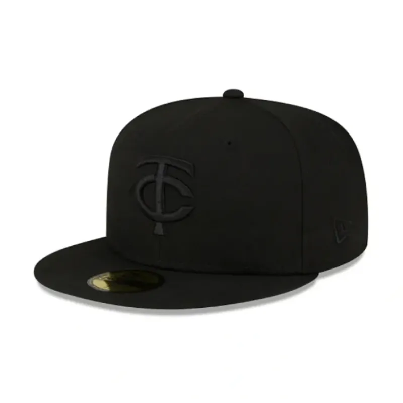 Outlet Minnesota Twins Blackout Basic 59FIFTY Fitted Hat - KTGCaps - Baseball caps for various teams, purchased online at a discount