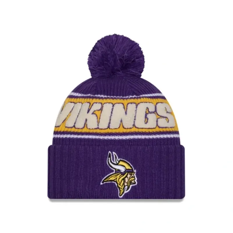 Best Minnesota Vikings 2024 Cold Weather Sport Pom Knit Hat - KTGCaps - Baseball caps for various teams, purchased online at a discount