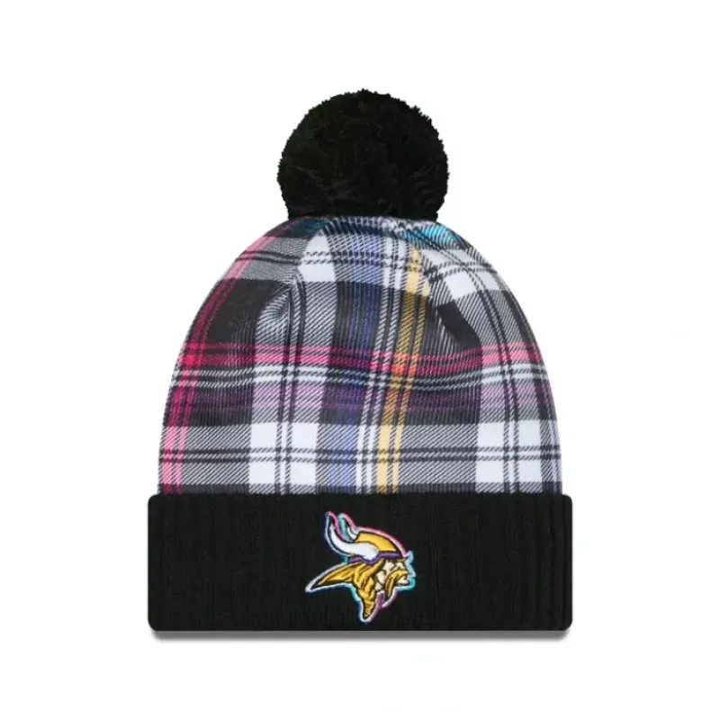 Clearance Minnesota Vikings 2024 Crucial Catch Sport Pom Knit Hat - KTGCaps - Baseball caps for various teams, purchased online at a discount
