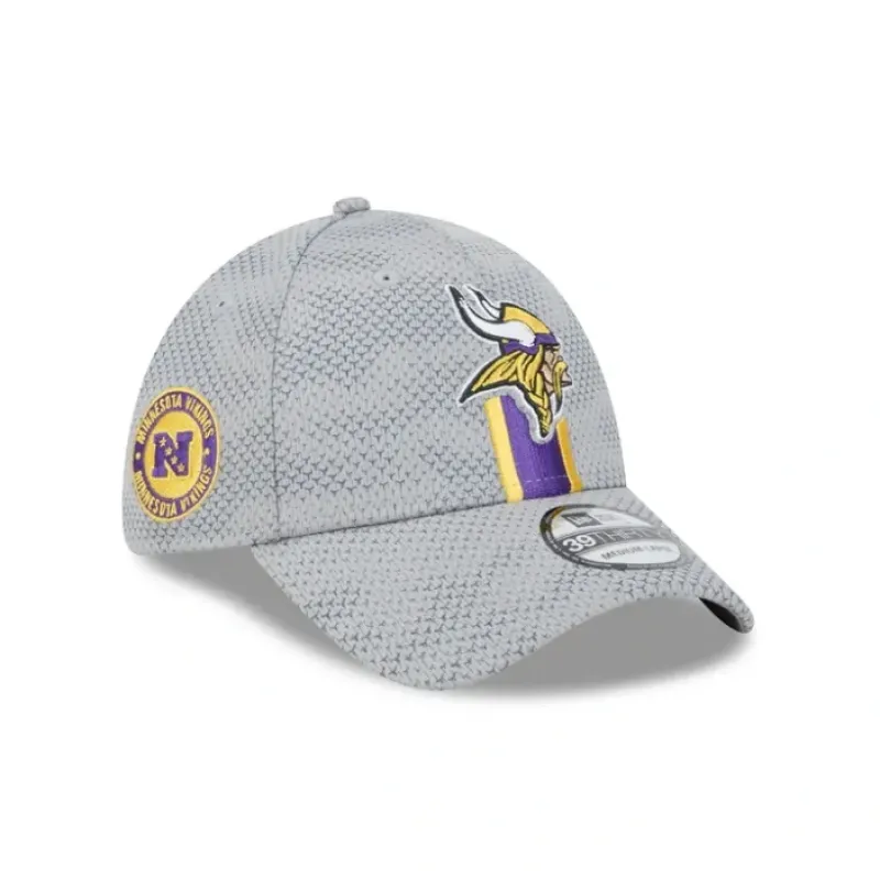 Fashion Minnesota Vikings 2024 Sideline Gray 39THIRTY Stretch Fit Hat - KTGCaps - Baseball caps for various teams, purchased online at a discount
