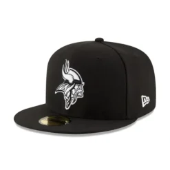 Hot Minnesota Vikings Black amp White 59FIFTY Fitted Hat - KTGCaps - Baseball caps for various teams, purchased online at a discount