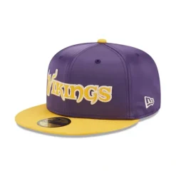 Flash Sale Minnesota Vikings Satin 59FIFTY Fitted Hat - KTGCaps - Baseball caps for various teams, purchased online at a discount