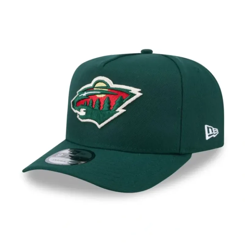 Shop Minnesota Wild Team 9FIFTY AFrame Snapback Hat - KTGCaps - Baseball caps for various teams, purchased online at a discount