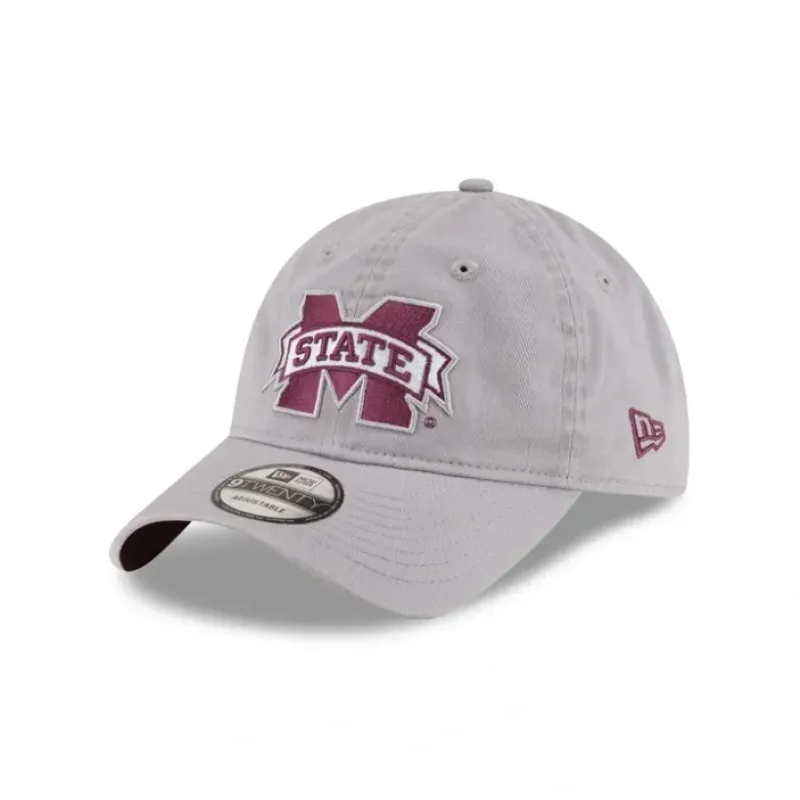 Best Sale Mississippi State Bulldogs Gray 9TWENTY Adjustable Hat - KTGCaps - Baseball caps for various teams, purchased online at a discount