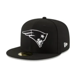 Best Sale New England Patriots Black amp White 59FIFTY Fitted Hat - KTGCaps - Baseball caps for various teams, purchased online at a discount