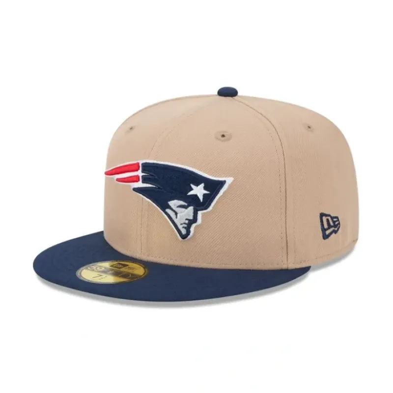 Best New England Patriots Camel 59FIFTY Fitted Hat - KTGCaps - Baseball caps for various teams, purchased online at a discount