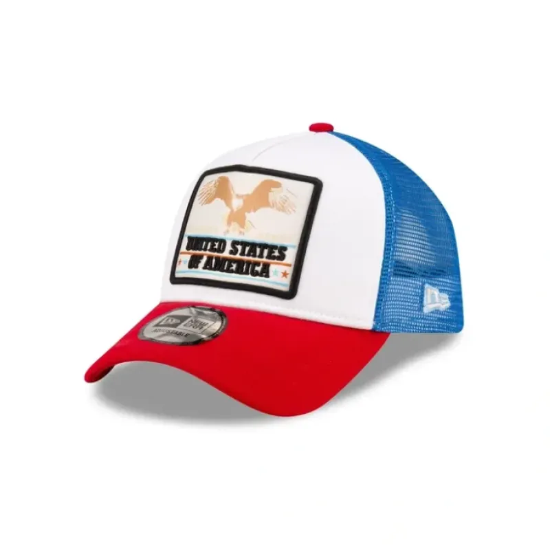 Best Sale New Era Blue Eagle Patch 9FORTY AFrame Snapback Hat - KTGCaps - Baseball caps for various teams, purchased online at a discount