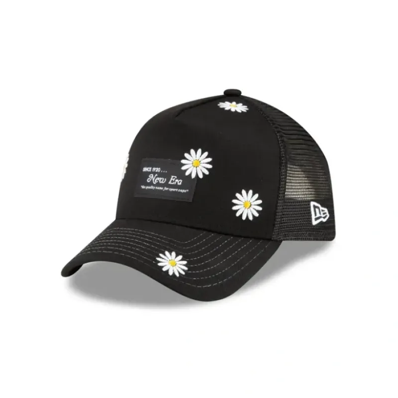 Store New Era Cap Black 9FORTY AFrame Trucker Hat - KTGCaps - Baseball caps for various teams, purchased online at a discount