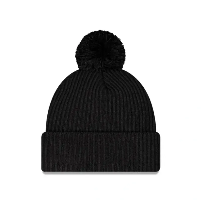 Online New Era Cap Black Ribbed Pom Knit Hat - KTGCaps - Baseball caps for various teams, purchased online at a discount