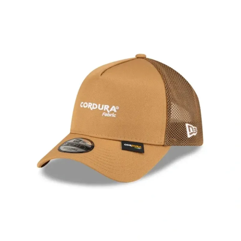 New New Era Cap Cordura Re Cor Camel 9FORTY AFrame Trucker Hat - KTGCaps - Baseball caps for various teams, purchased online at a discount