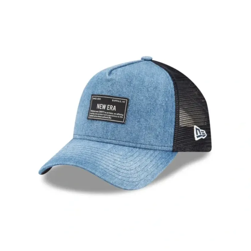 Fashion New Era Cap Denim 9FORTY AFrame Trucker Hat - KTGCaps - Baseball caps for various teams, purchased online at a discount