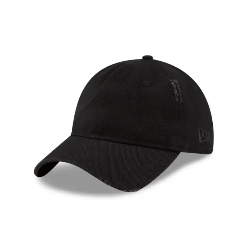 Cheap New Era Cap Distressed Black Denim 9TWENTY Adjustable Hat - KTGCaps - Baseball caps for various teams, purchased online at a discount
