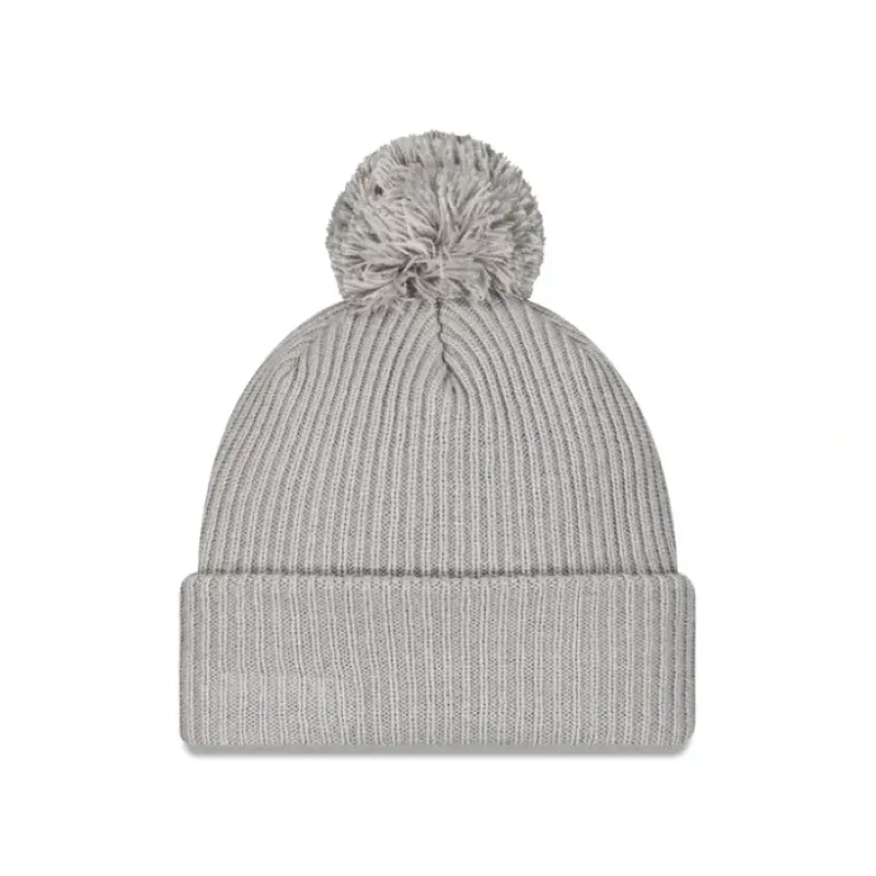 Discount New Era Cap Gray Ribbed Pom Knit Hat - KTGCaps - Baseball caps for various teams, purchased online at a discount