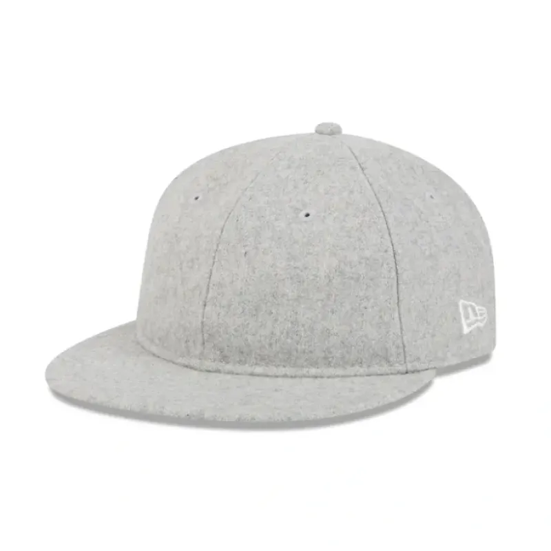 Cheap New Era Cap Heather Gray Melton Wool Retro Crown 9FIFTY Adjustable Hat - KTGCaps - Baseball caps for various teams, purchased online at a discount
