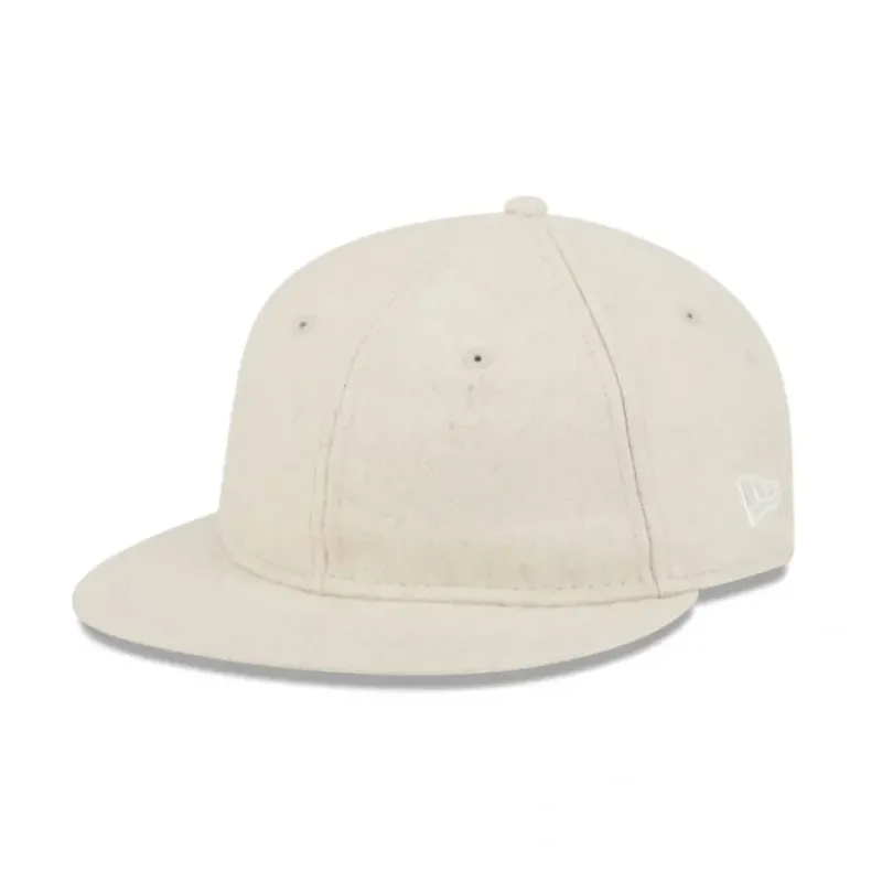 Hot New Era Cap Heather Oatmeal Melton Wool Retro Crown 9FIFTY Adjustable - KTGCaps - Baseball caps for various teams, purchased online at a discount