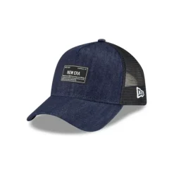 Fashion New Era Cap Indigo Denim 9FORTY AFrame Trucker Hat - KTGCaps - Baseball caps for various teams, purchased online at a discount