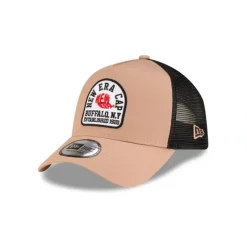 Clearance New Era Cap Tan Bug 9FORTY AFrame Trucker Hat - KTGCaps - Baseball caps for various teams, purchased online at a discount