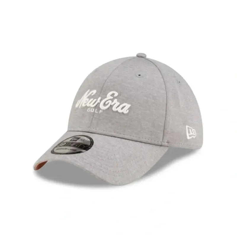 Hot New Era Golf Script Gray 39THIRTY Stretch Fit Hat - KTGCaps - Baseball caps for various teams, purchased online at a discount