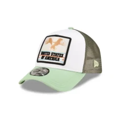 Hot New Era Green Eagle Patch 9FORTY AFrame Snapback Hat - KTGCaps - Baseball caps for various teams, purchased online at a discount