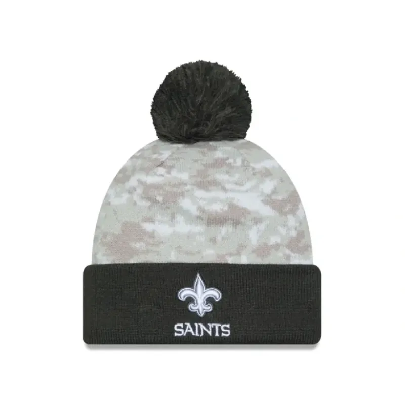 Outlet New Orleans Saints 2024 Salute to Service Pom Knit Hat - KTGCaps - Baseball caps for various teams, purchased online at a discount