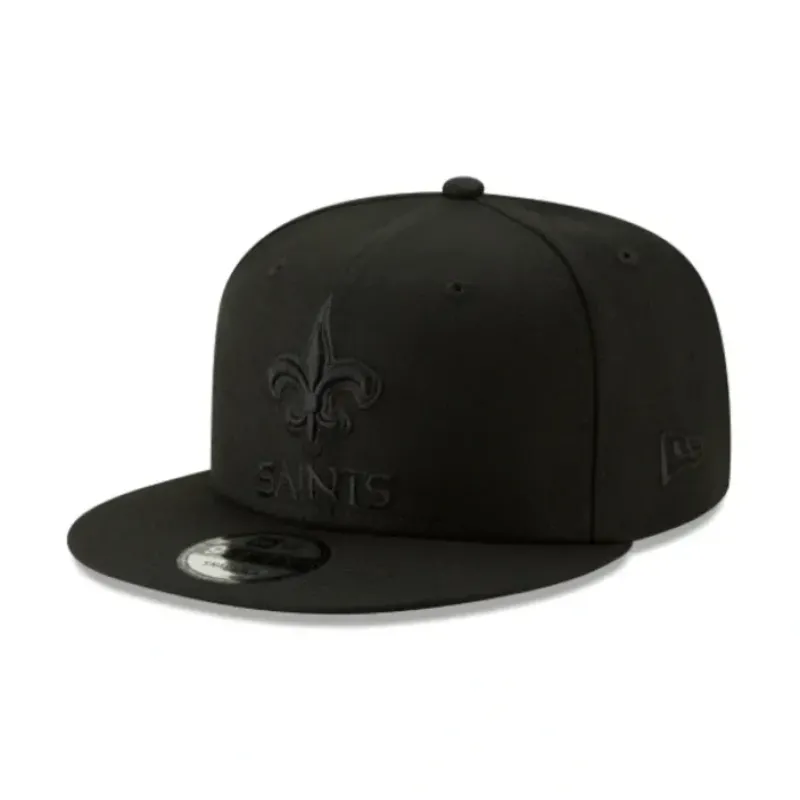 Online New Orleans Saints Basic Black On Black 9FIFTY Snapback Hat - KTGCaps - Baseball caps for various teams, purchased online at a discount