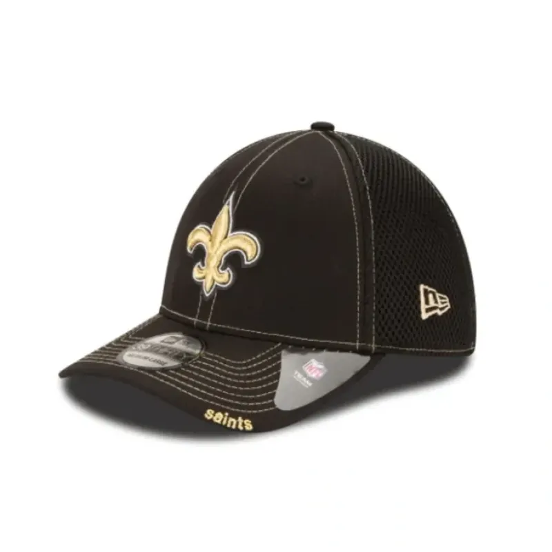 Fashion New Orleans Saints Neo 39THIRTY Stretch Fit Hat - KTGCaps - Baseball caps for various teams, purchased online at a discount