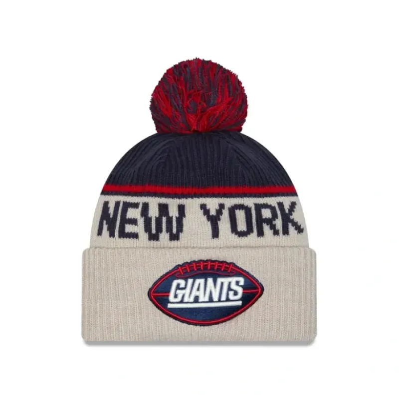 Clearance New York Giants 2024 Cold Weather Historic Pom Knit Hat - KTGCaps - Baseball caps for various teams, purchased online at a discount