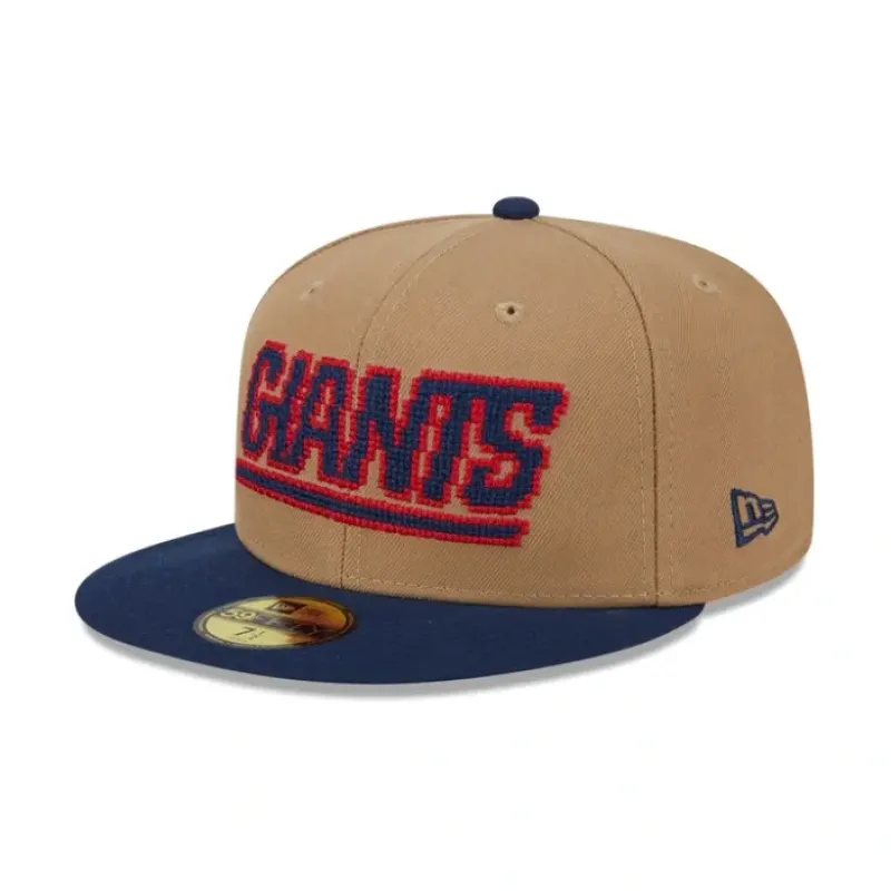 Outlet New York Giants Classic 8Bit Wordmark 59FIFTY Fitted Hat - KTGCaps - Baseball caps for various teams, purchased online at a discount