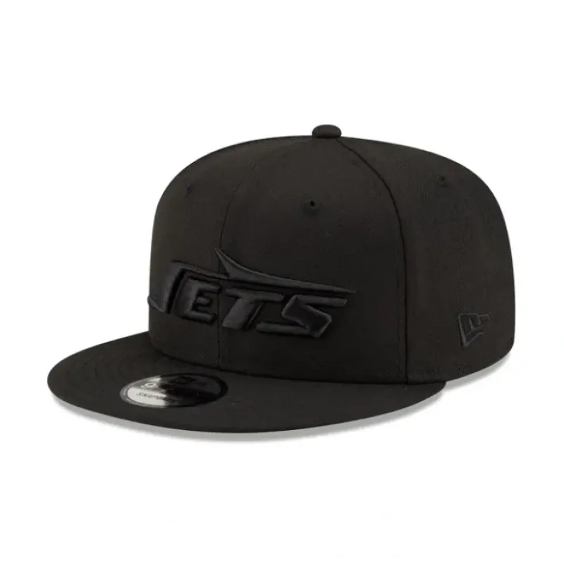 Outlet New York Jets Basic Black on Black 9FIFTY Snapback - KTGCaps - Baseball caps for various teams, purchased online at a discount