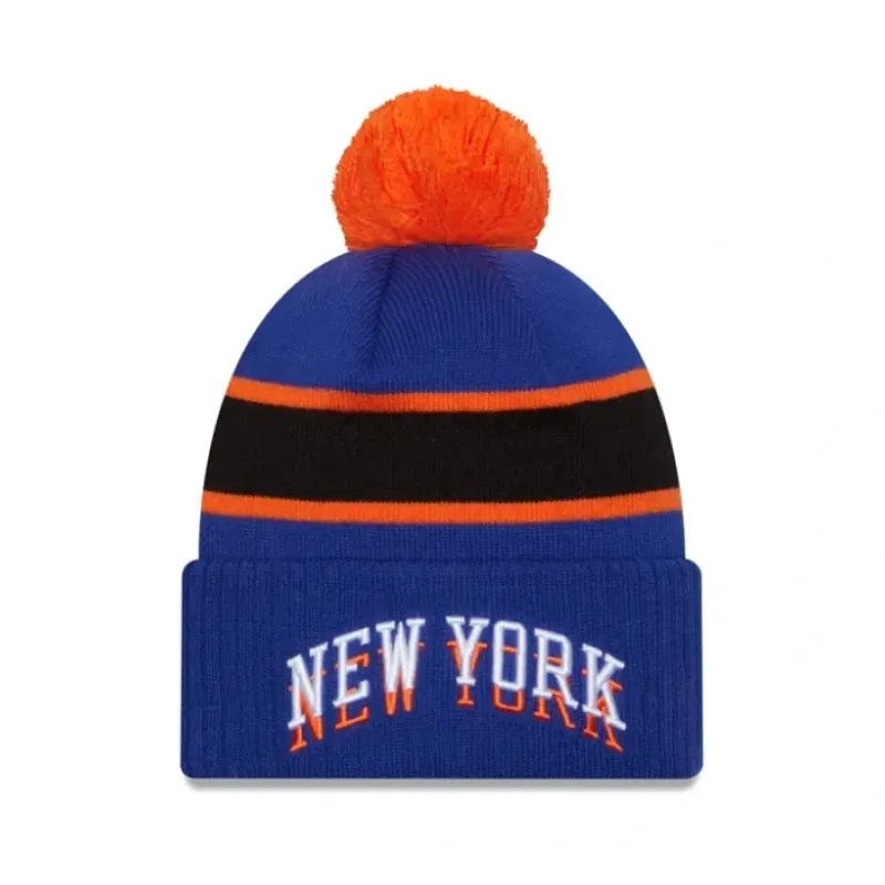 New New York Knicks 2023 City Edition Pom Knit Hat - KTGCaps - Baseball caps for various teams, purchased online at a discount