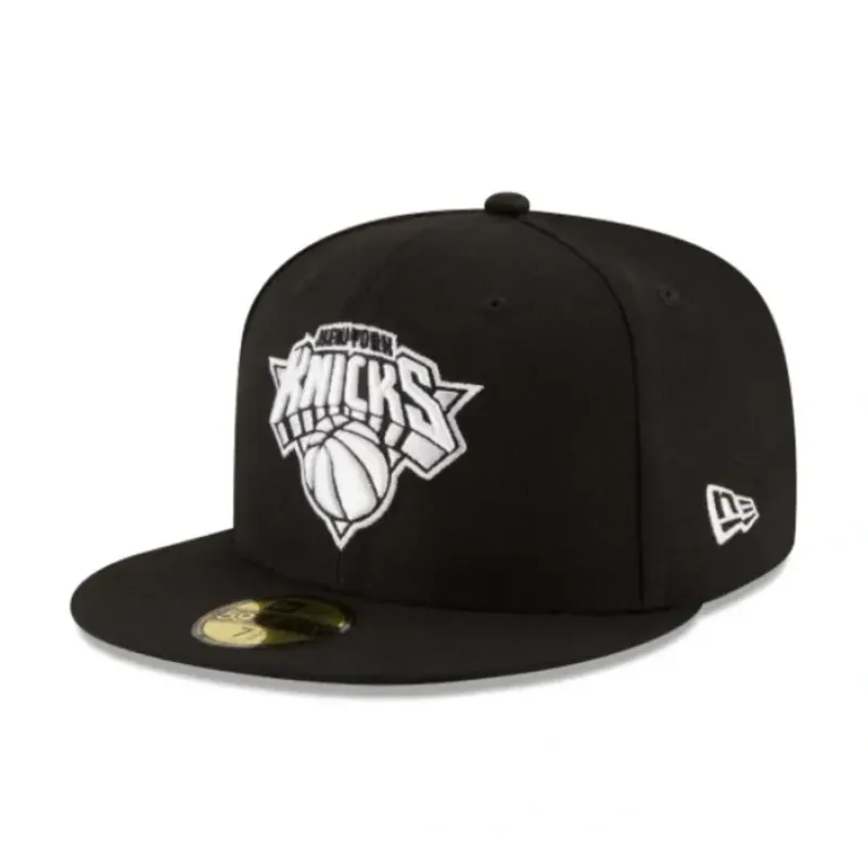 Flash Sale New York Knicks Black amp White 59FIFTY Fitted Hat - KTGCaps - Baseball caps for various teams, purchased online at a discount