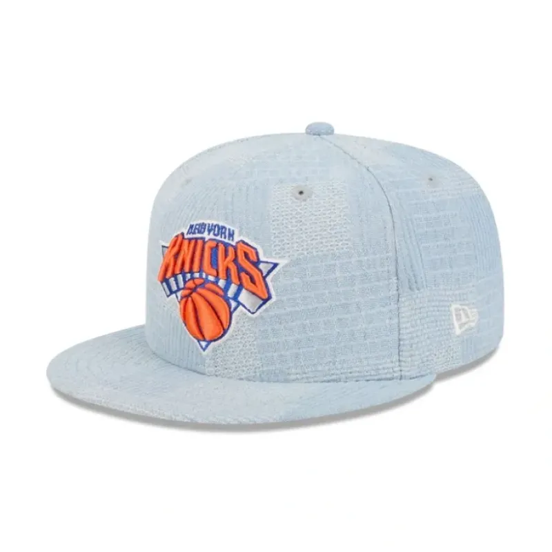 Cheap New York Knicks Denim Patchwork 9FIFTY Snapback Hat - KTGCaps - Baseball caps for various teams, purchased online at a discount