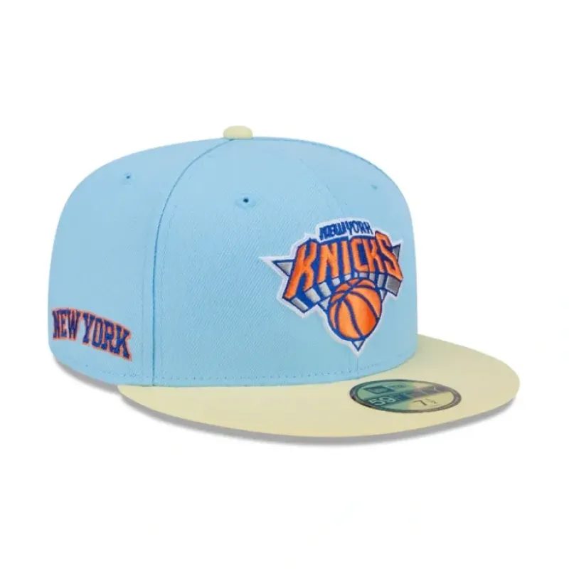 Shop New York Knicks Doscientos Blue 59FIFTY Fitted Hat - KTGCaps - Baseball caps for various teams, purchased online at a discount
