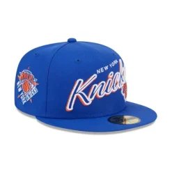 Clearance New York Knicks Script Sided 59FIFTY Fitted Hat - KTGCaps - Baseball caps for various teams, purchased online at a discount