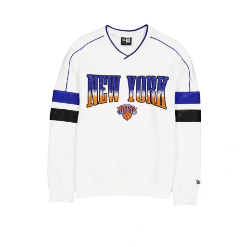 Sale New York Knicks Sport Classics White Crewneck - KTGCaps - Baseball caps for various teams, purchased online at a discount