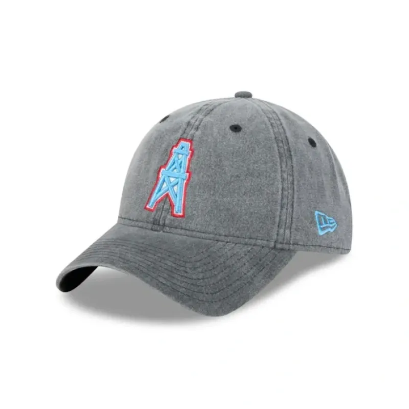 Outlet NFL Oilers Rugged 9TWENTY Adjustable Hat - KTGCaps - Baseball caps for various teams, purchased online at a discount