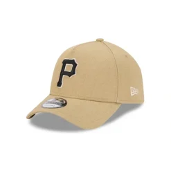 Hot Pittsburgh Pirates Logo Essentials Khaki 9FORTY AFrame Snapback Hat - KTGCaps - Baseball caps for various teams, purchased online at a discount