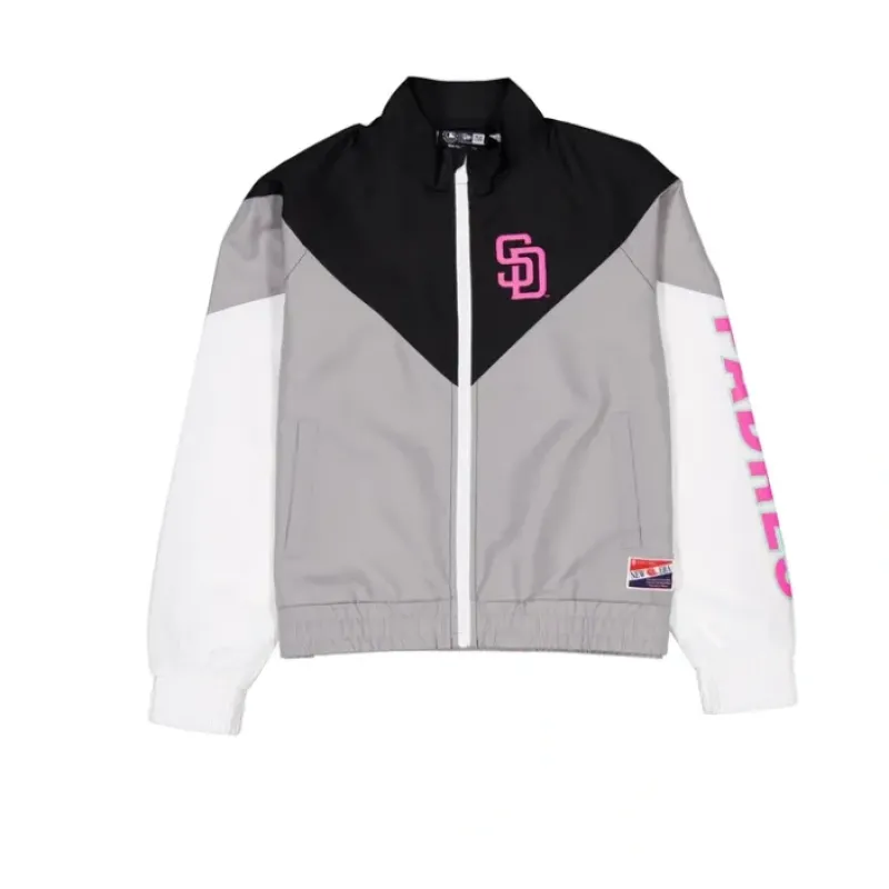 Fashion San Diego Padres Throwback Womens Windbreaker - KTGCaps - Baseball caps for various teams, purchased online at a discount